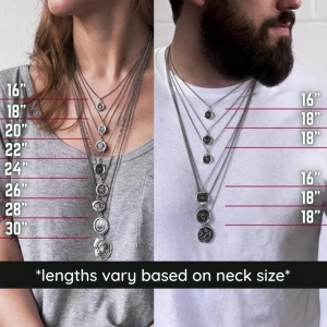 Necklace Length Size Chart in Inches for men and women